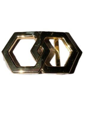 Hex Tie Hextie Gold Tone Belt Buckle 6119